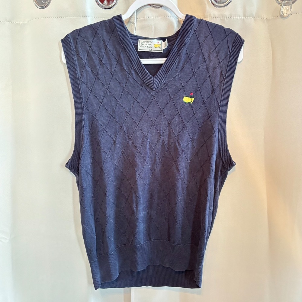 Vtg Masters Augusta National‎ Mens Vest Silk Medium Preppy Athleisure Dad 19109x